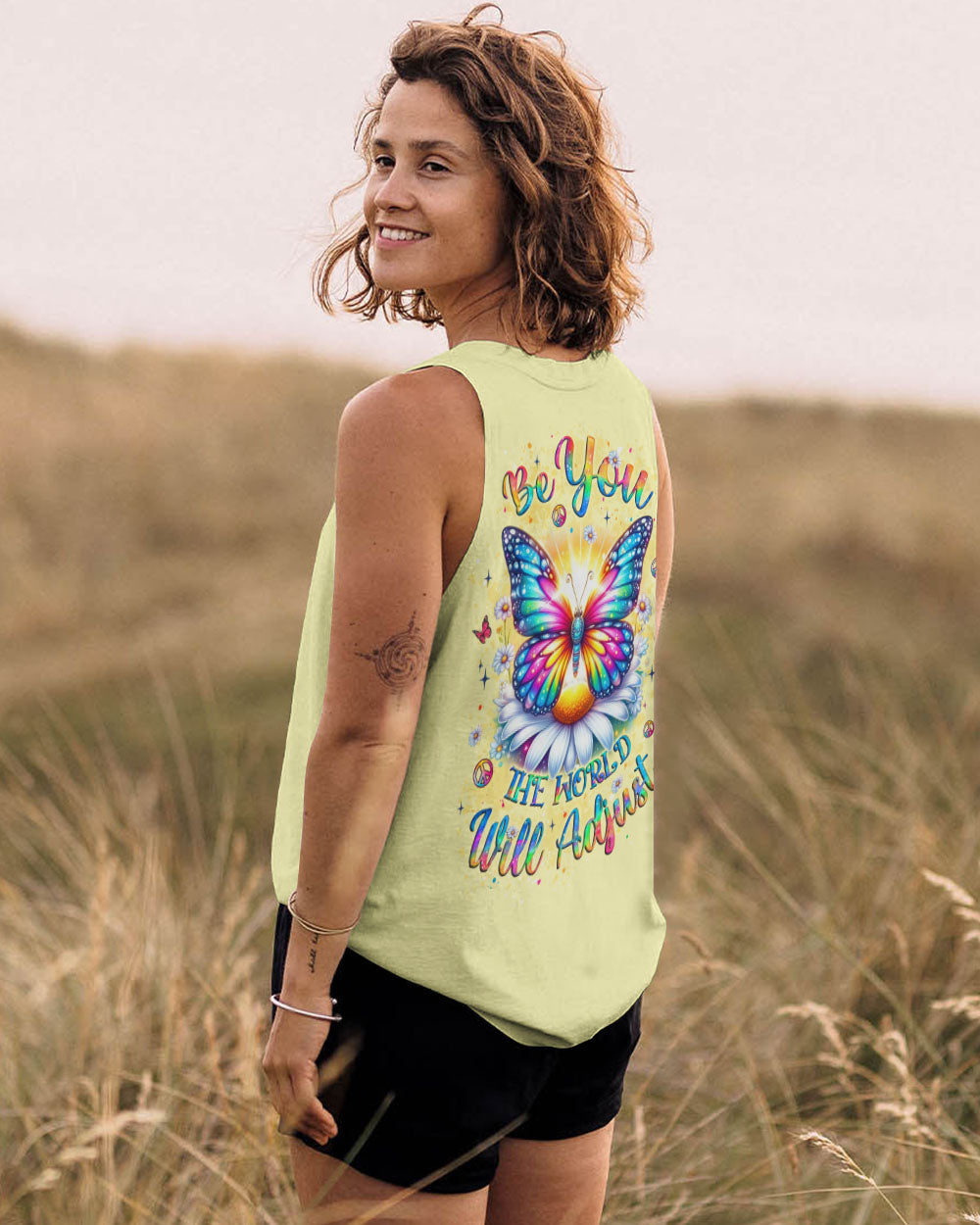 BE YOU THE WORLD WILL ADJUST BUTTERFLY ALL OVER PRINT - YHLT2011251