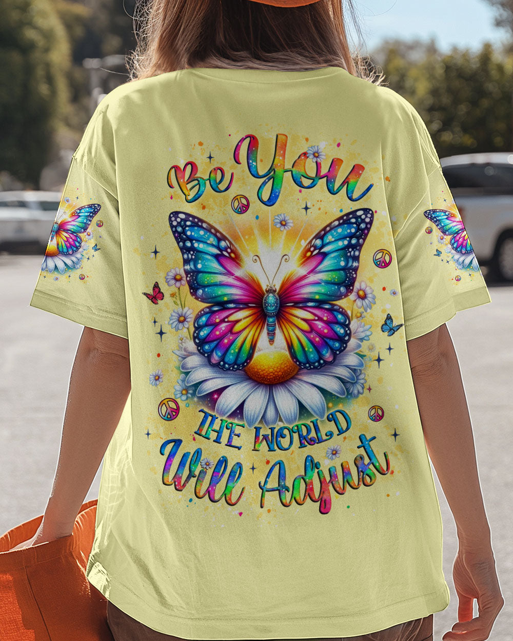 BE YOU THE WORLD WILL ADJUST BUTTERFLY ALL OVER PRINT - YHLT2011251