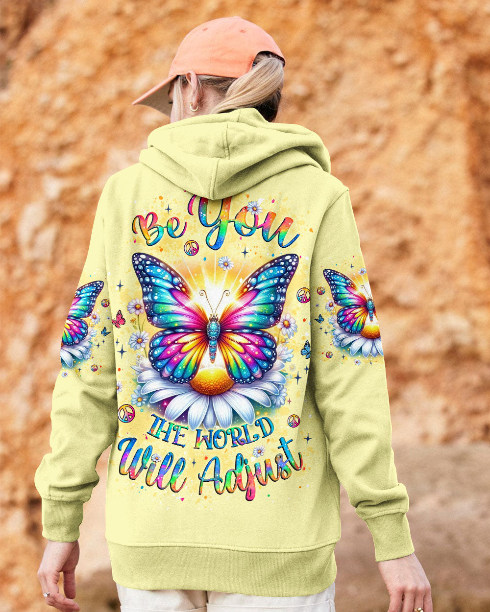 BE YOU THE WORLD WILL ADJUST BUTTERFLY ALL OVER PRINT - YHLT2011251