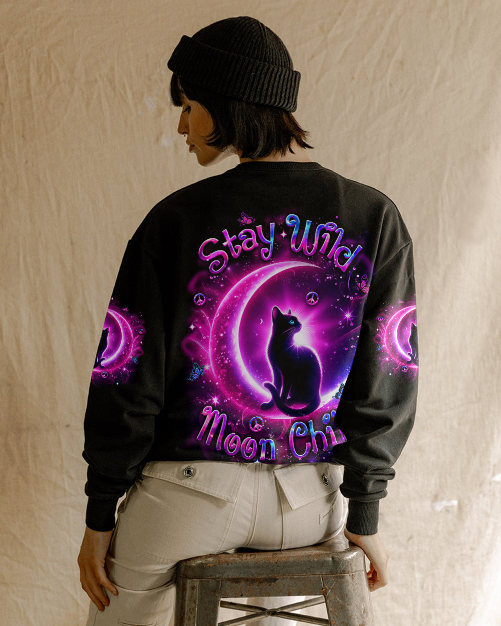 STAY WILD MOON CHILD CAT ALL OVER PRINT - YHLT2101261