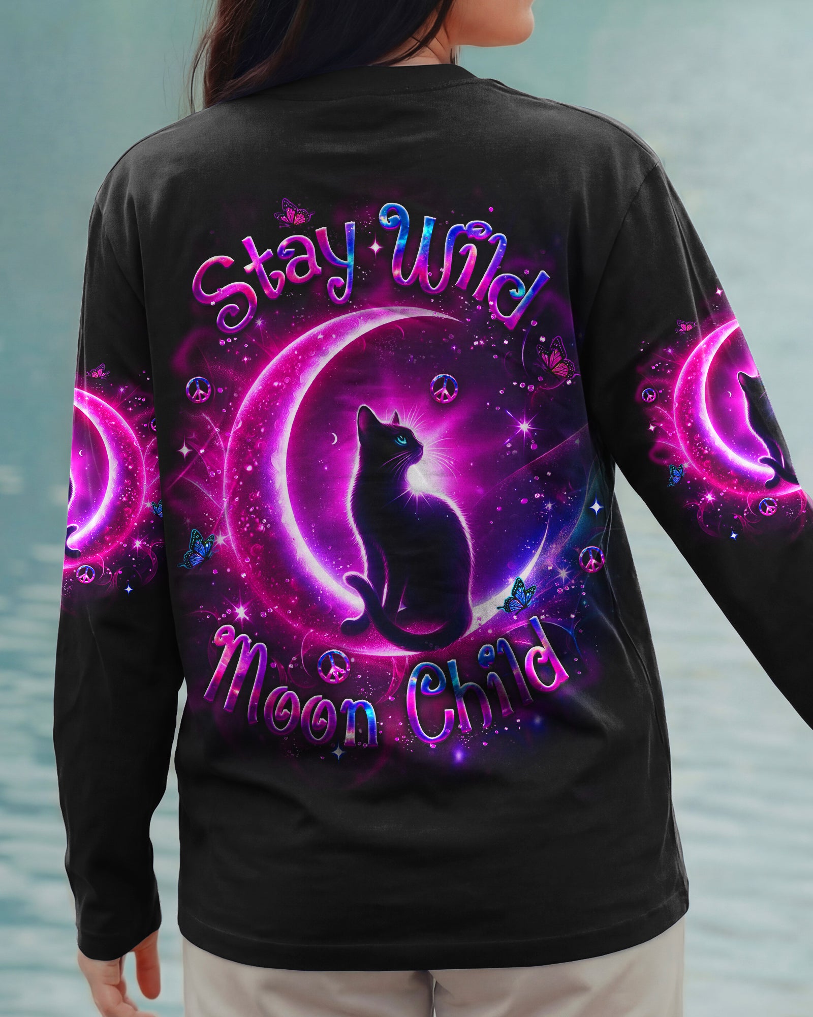 STAY WILD MOON CHILD CAT ALL OVER PRINT - YHLT2101261