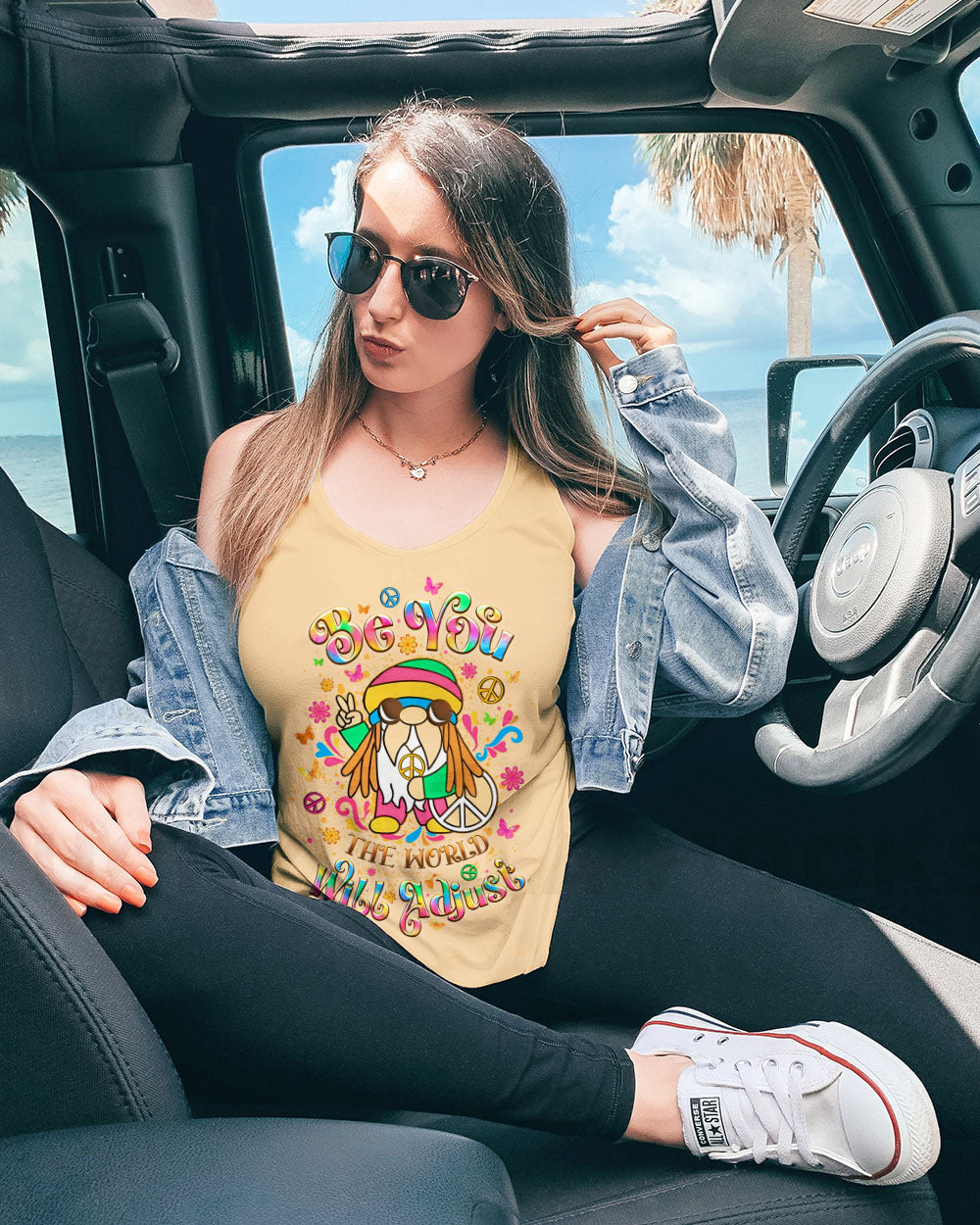 BE YOU THE WORLD WILL ADJUST FROG ALL OVER PRINT - YHLT2108243