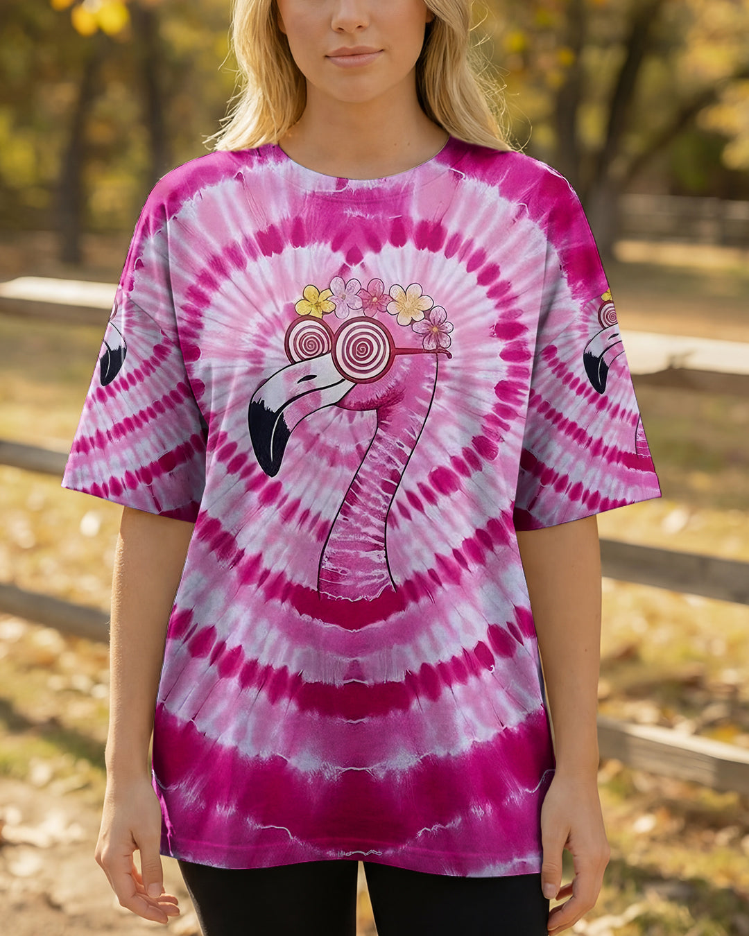 PINK SWIRL FUNNY FLAMINGO ALL OVER PRINT - YHLT2201261