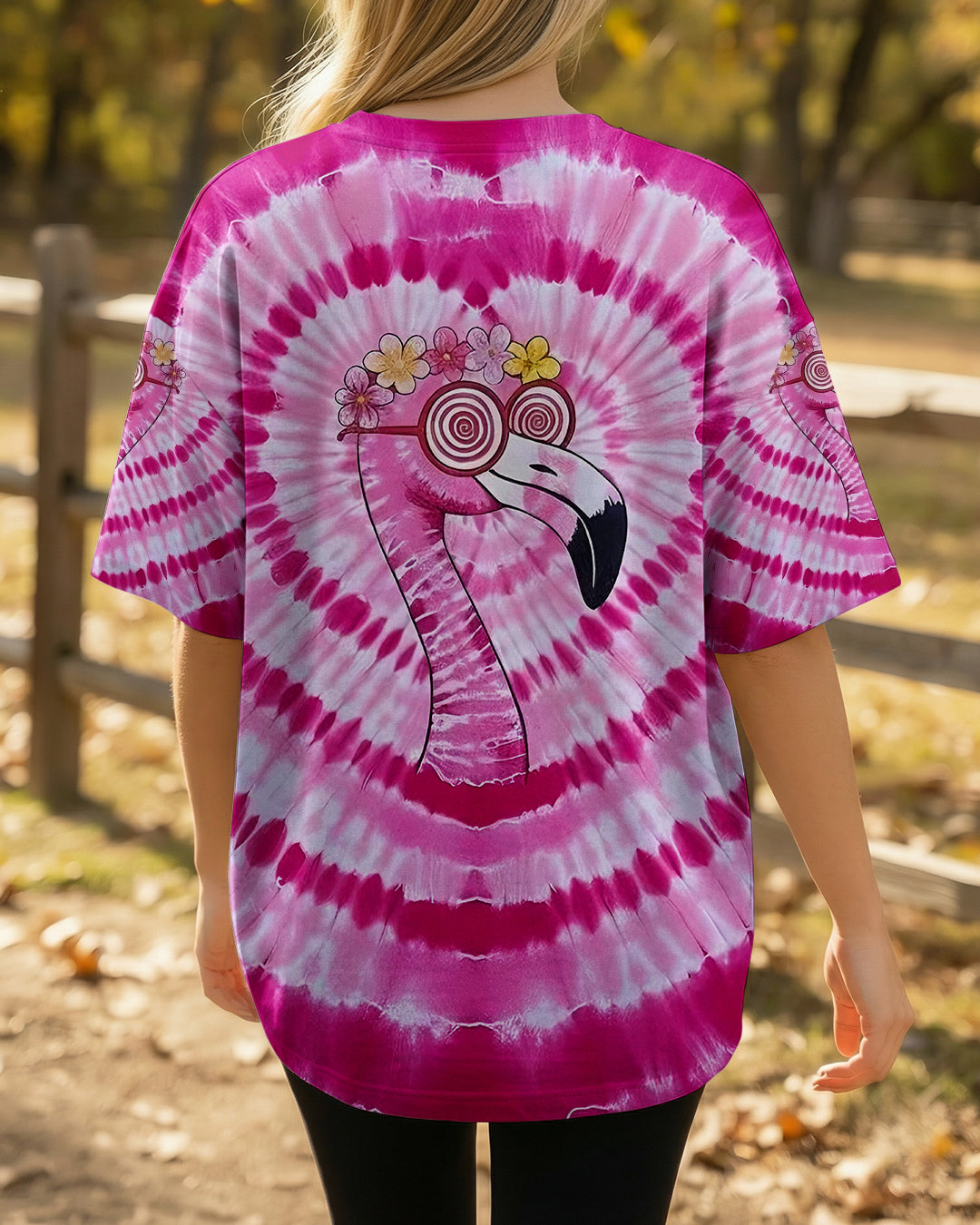 PINK SWIRL FUNNY FLAMINGO ALL OVER PRINT - YHLT2201261