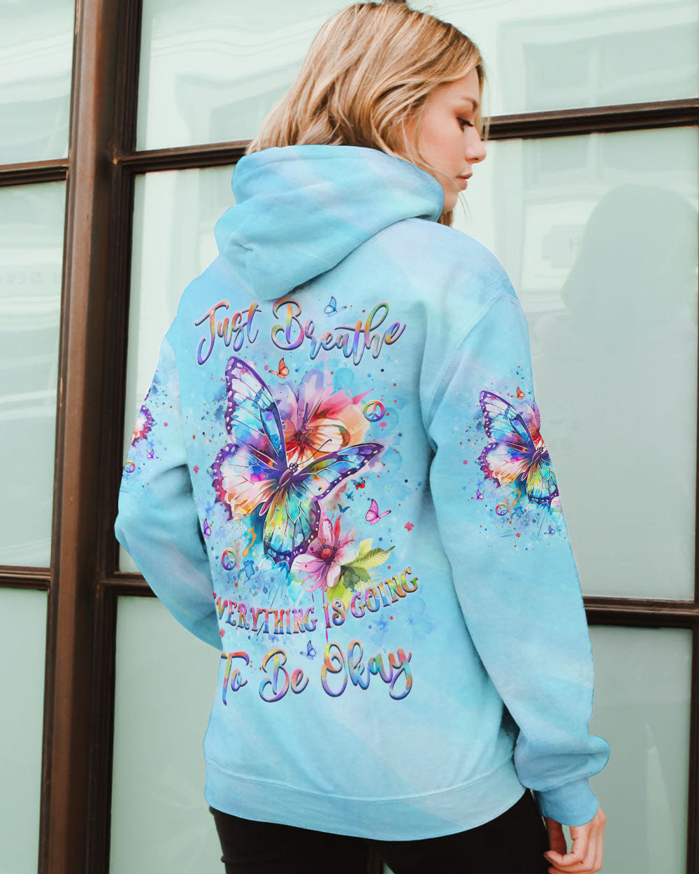 JUST BREATHE BUTTERFLY ALL OVER PRINT - YHLT2207242
