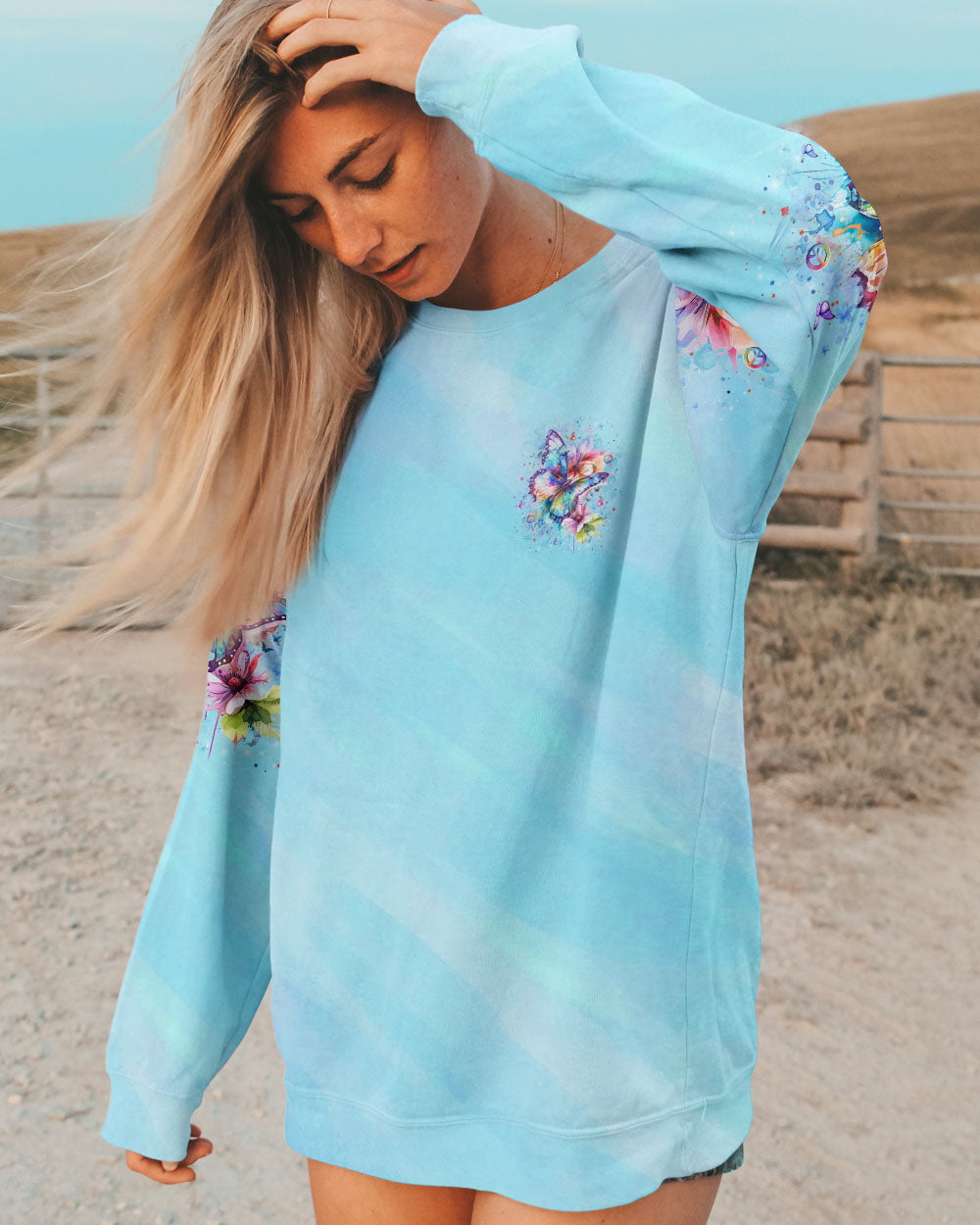 JUST BREATHE BUTTERFLY ALL OVER PRINT - YHLT2207242