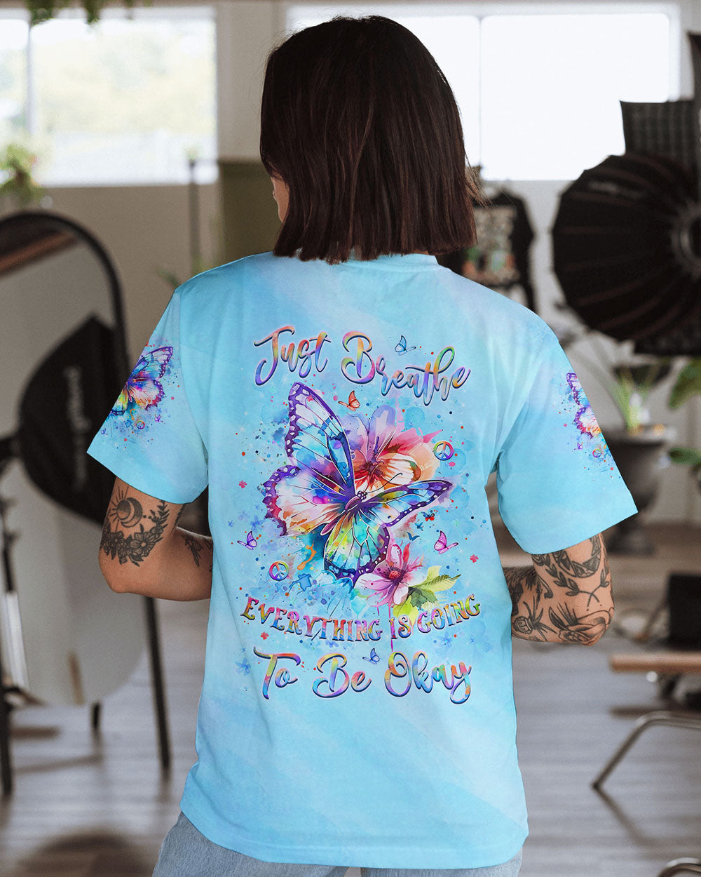 JUST BREATHE BUTTERFLY ALL OVER PRINT - YHLT2207242