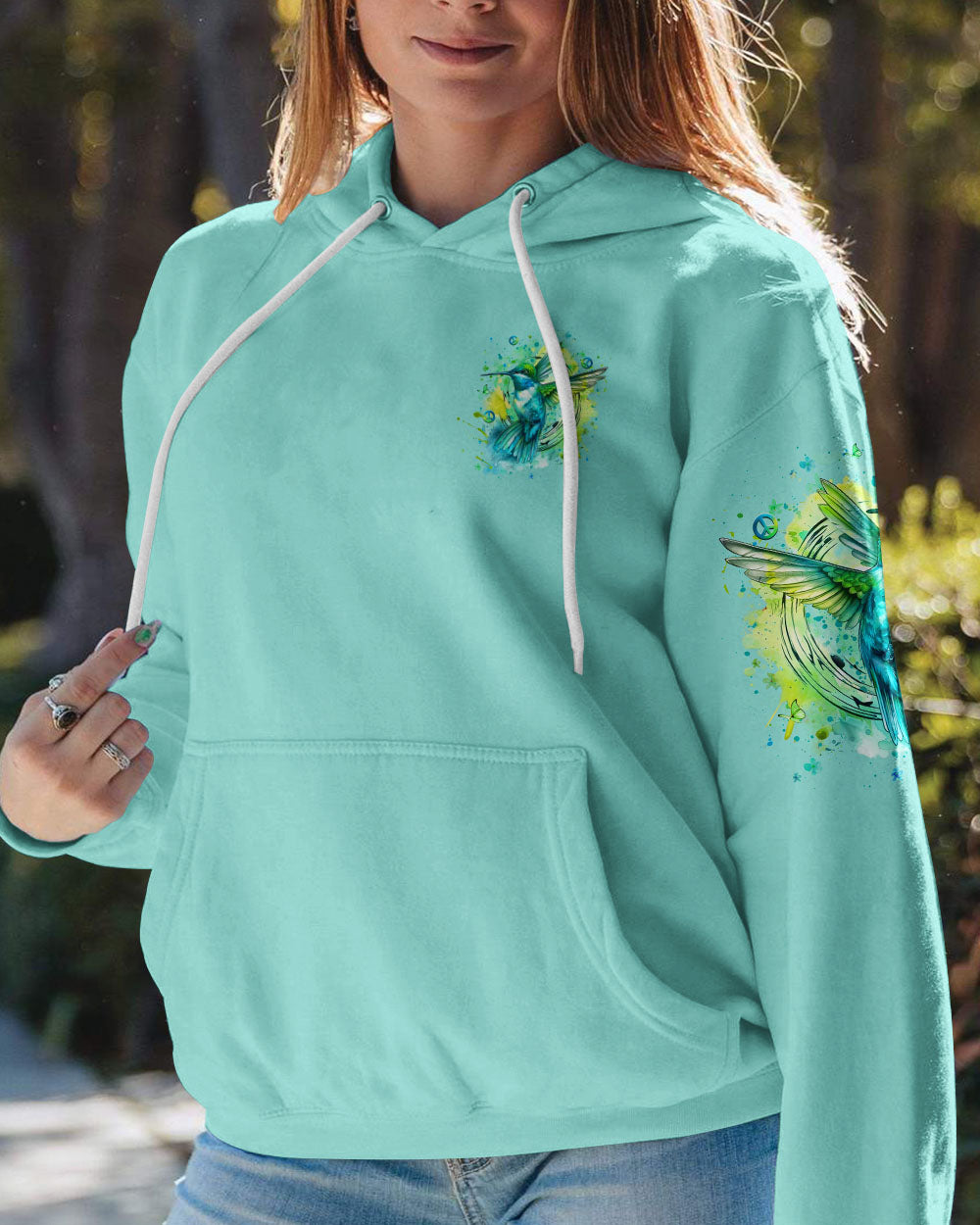 JUST BREATHE HUMMINGBIRD ALL OVER PRINT - YHLT2208244