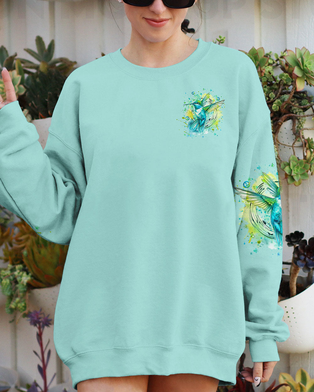 JUST BREATHE HUMMINGBIRD ALL OVER PRINT - YHLT2208244