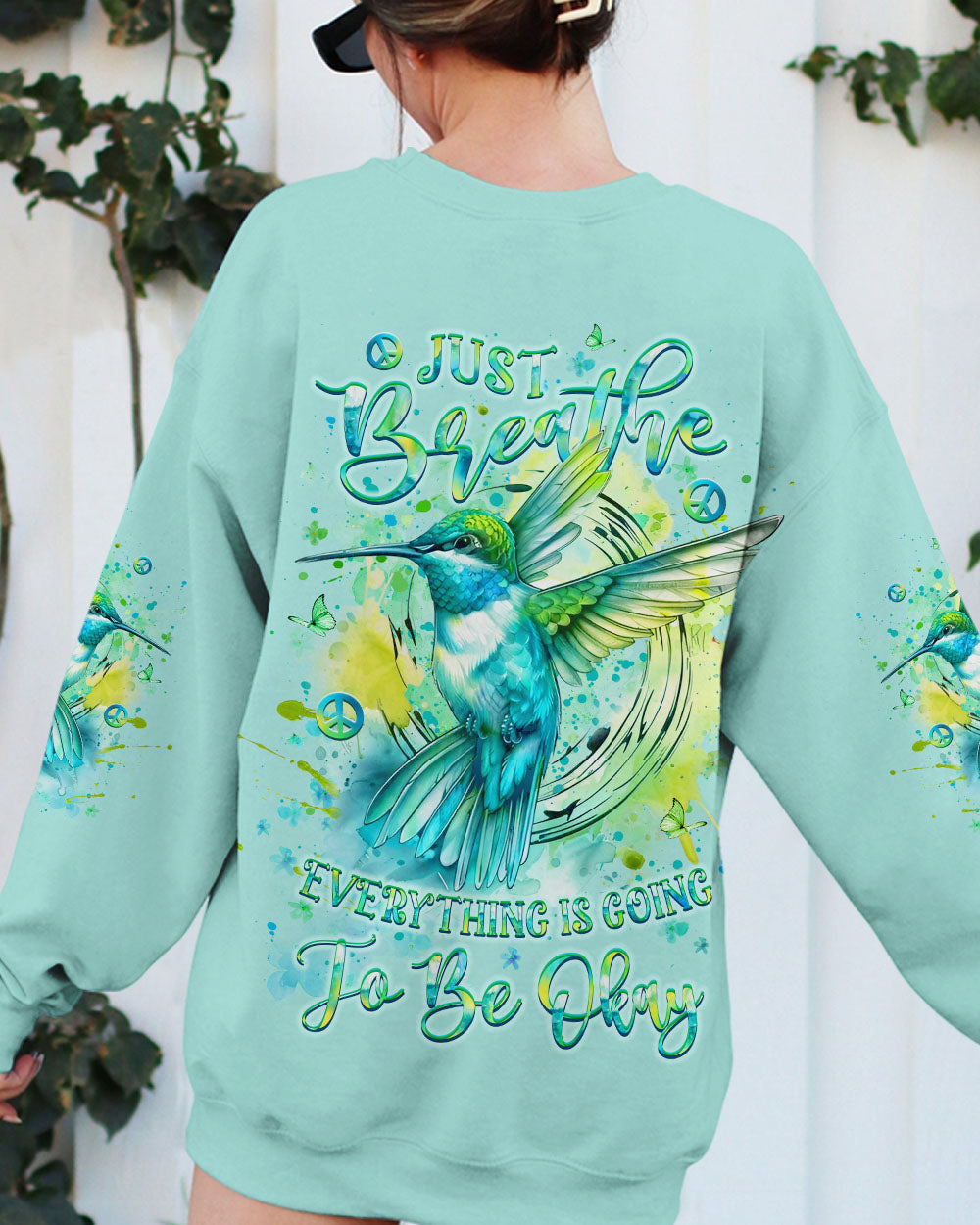 JUST BREATHE HUMMINGBIRD ALL OVER PRINT - YHLT2208244