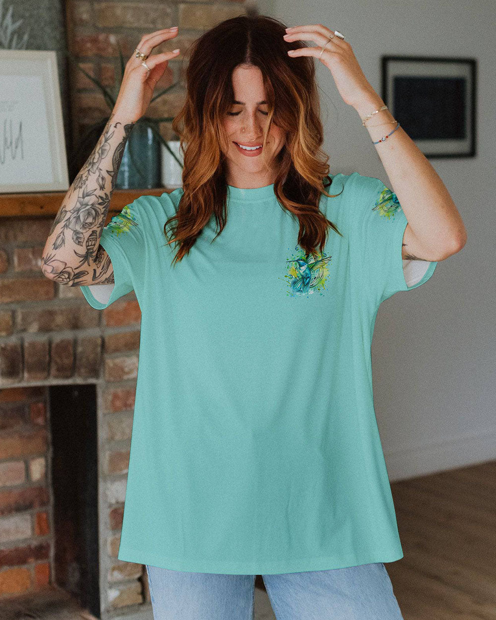 JUST BREATHE HUMMINGBIRD ALL OVER PRINT - YHLT2208244
