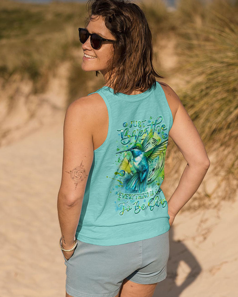 JUST BREATHE HUMMINGBIRD ALL OVER PRINT - YHLT2208244