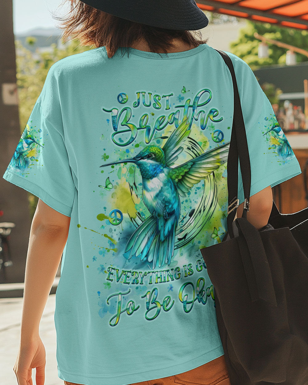JUST BREATHE HUMMINGBIRD ALL OVER PRINT - YHLT2208244