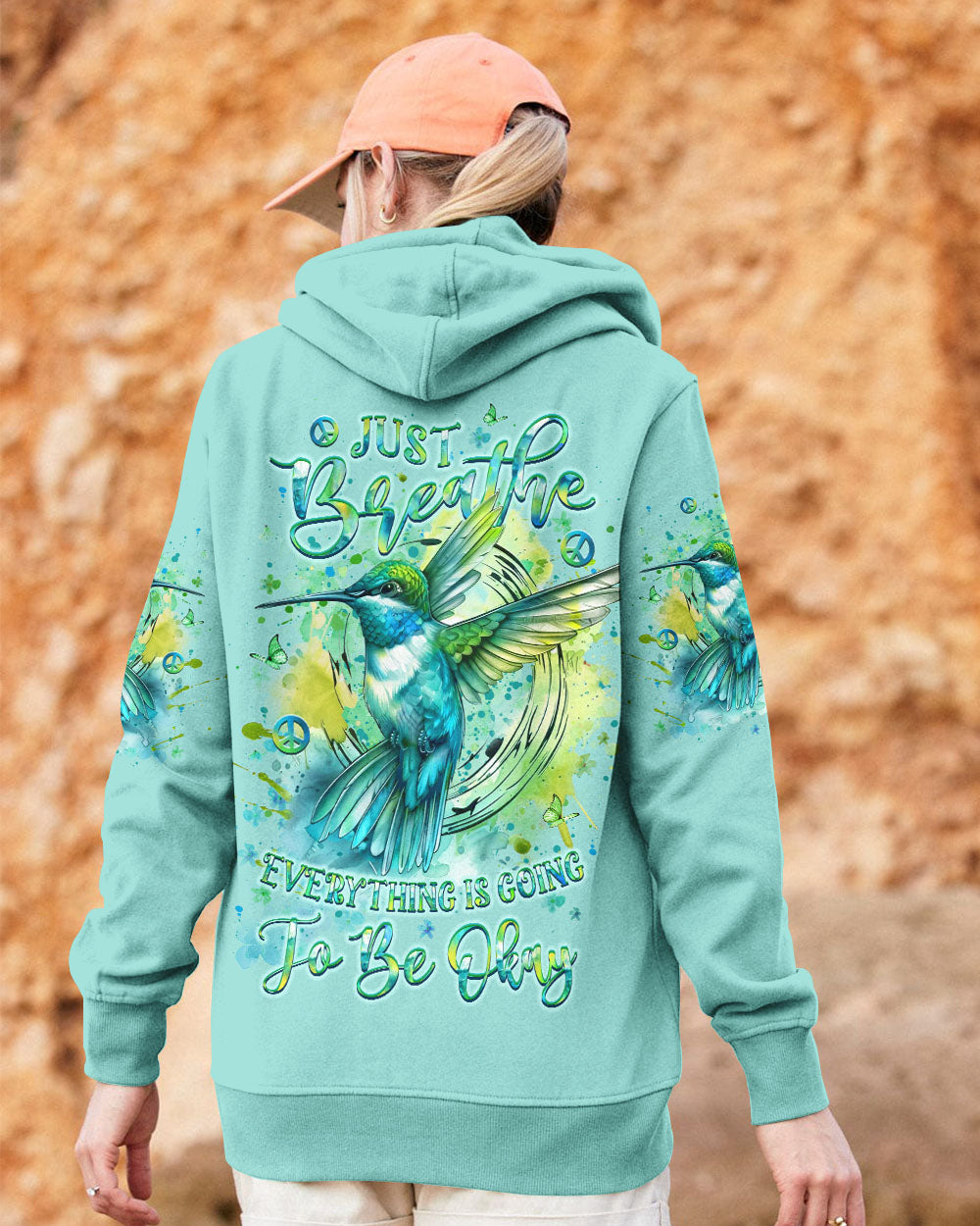 JUST BREATHE HUMMINGBIRD ALL OVER PRINT - YHLT2208244
