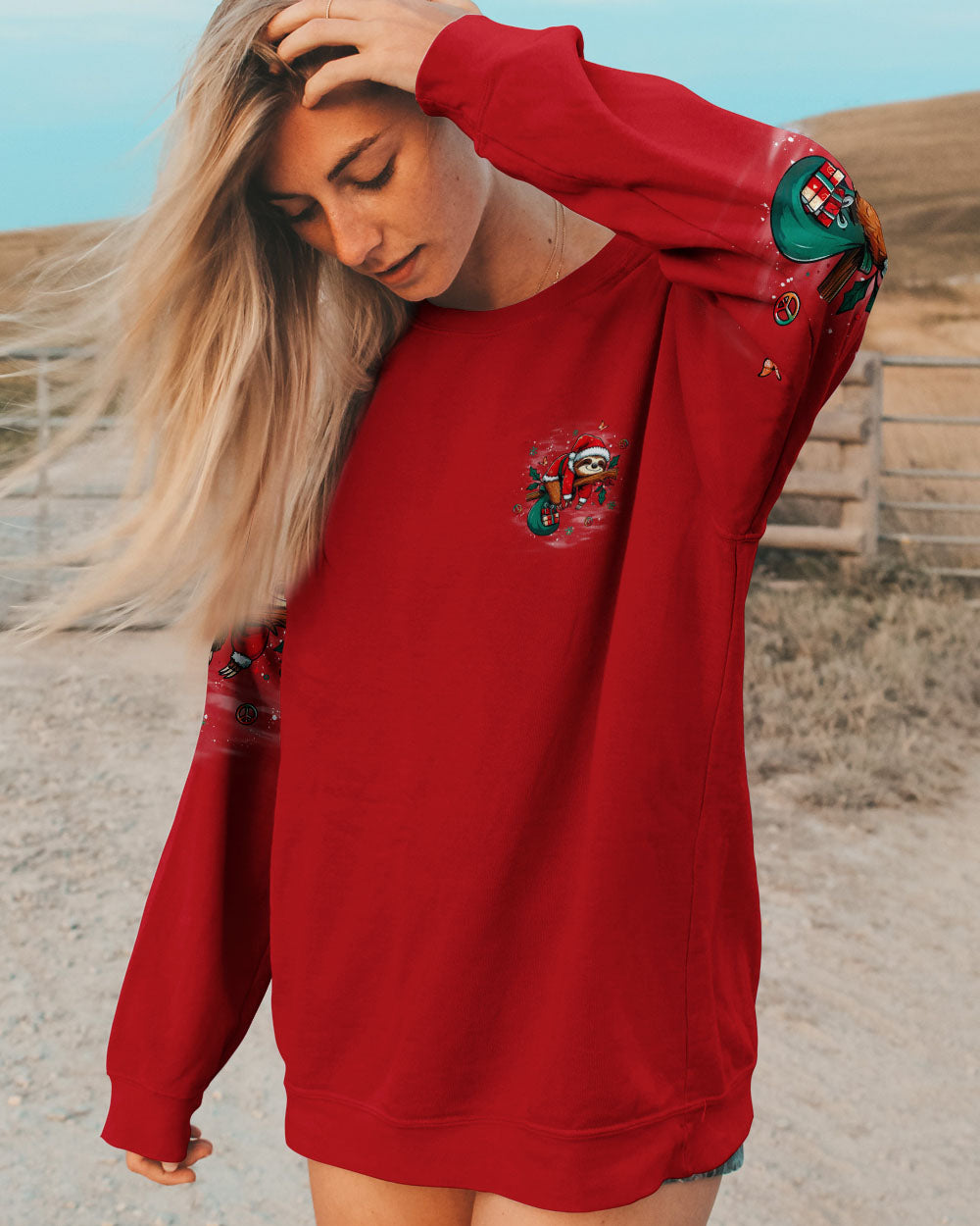 JUST BREATHE SLOTH CHRISTMAS ALL OVER PRINT - YHLT2310252