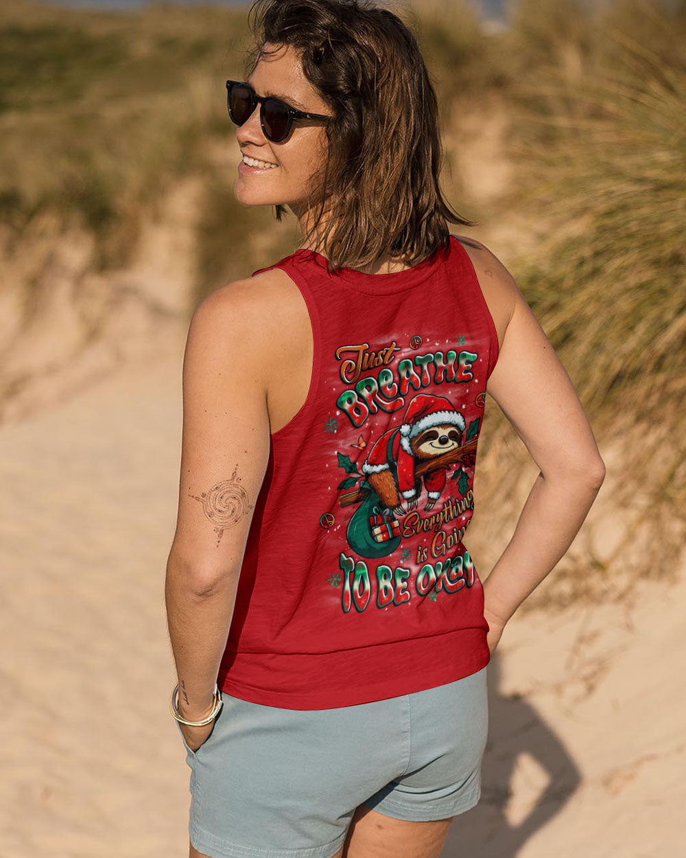 JUST BREATHE SLOTH CHRISTMAS ALL OVER PRINT - YHLT2310252