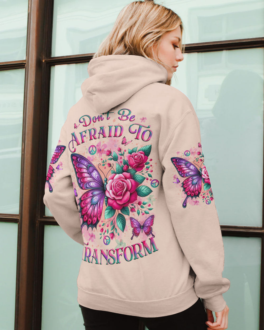 DON'T BE AFRAID TO TRANSFORM BUTTERFLY ALL OVER PRINT - YHLT2401251