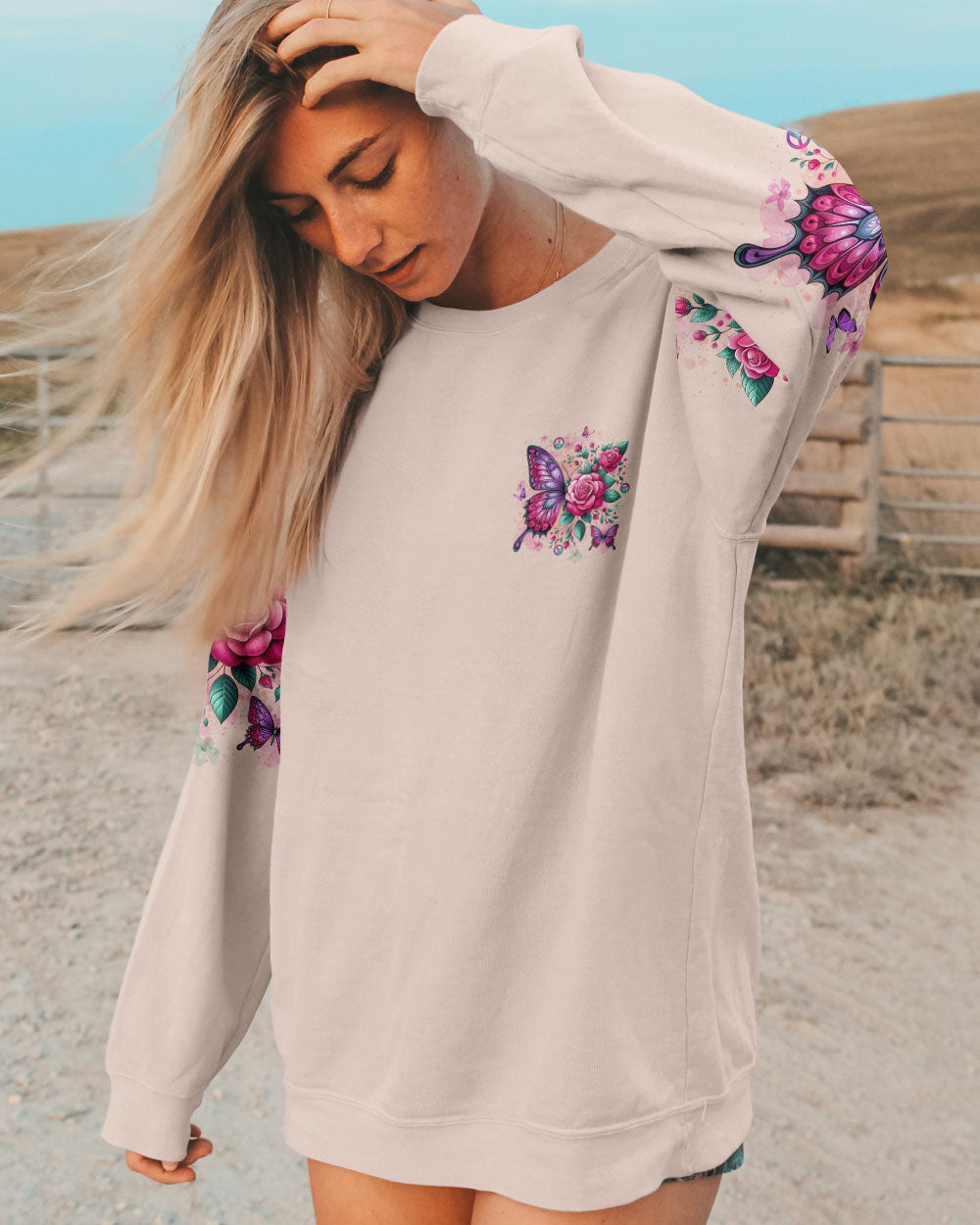 DON'T BE AFRAID TO TRANSFORM BUTTERFLY ALL OVER PRINT - YHLT2401251
