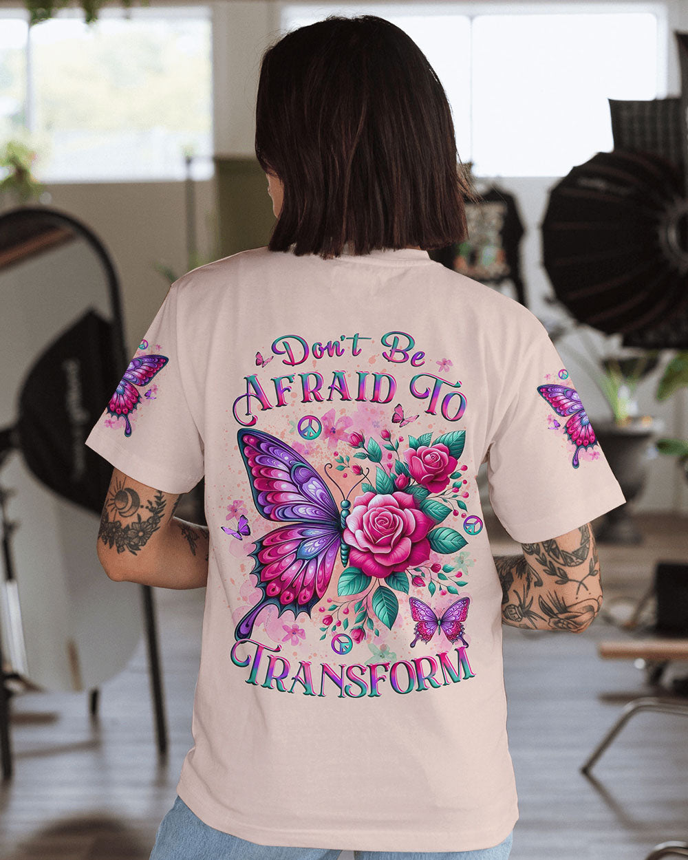 DON'T BE AFRAID TO TRANSFORM BUTTERFLY ALL OVER PRINT - YHLT2401251