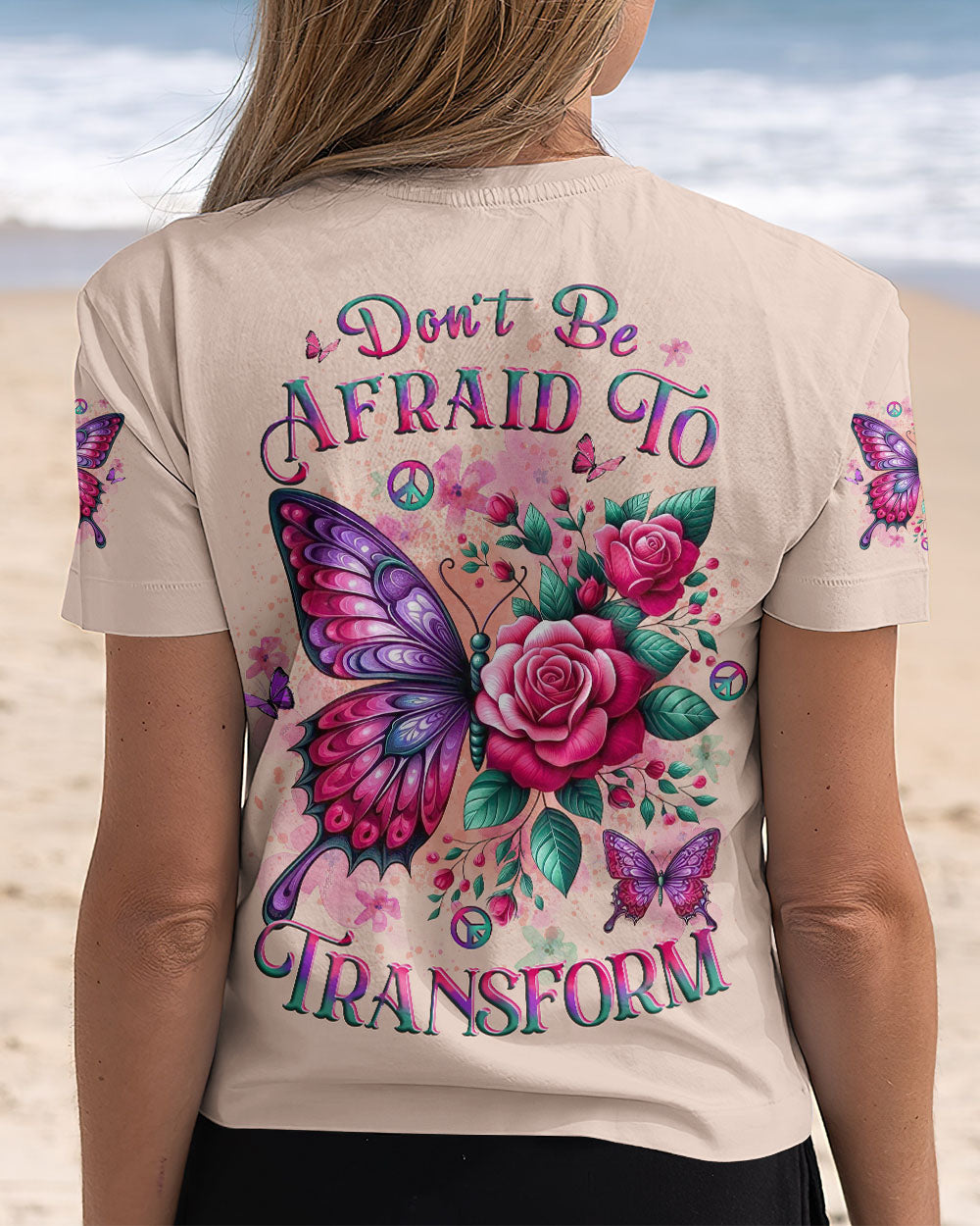 DON'T BE AFRAID TO TRANSFORM BUTTERFLY ALL OVER PRINT - YHLT2401251
