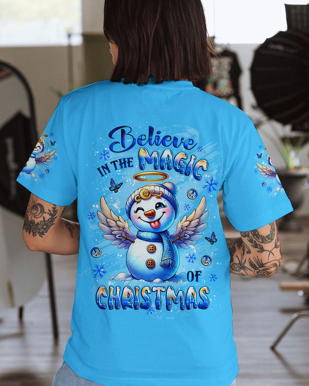 BELIEVE IN THE MAGIC OF CHRISTMAS SNOWMAN ALL OVER PRINT - YHLT2410253