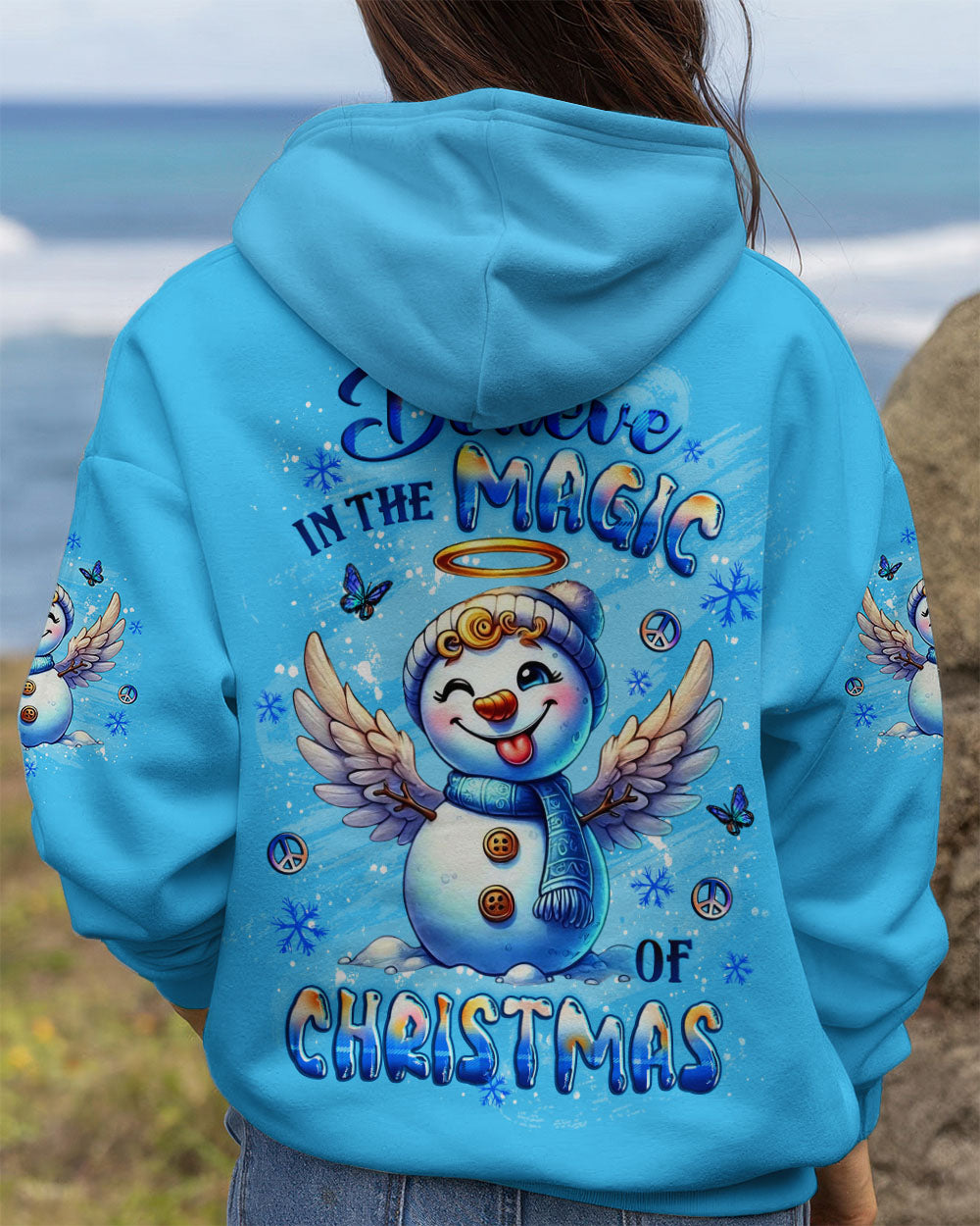 BELIEVE IN THE MAGIC OF CHRISTMAS SNOWMAN ALL OVER PRINT - YHLT2410253
