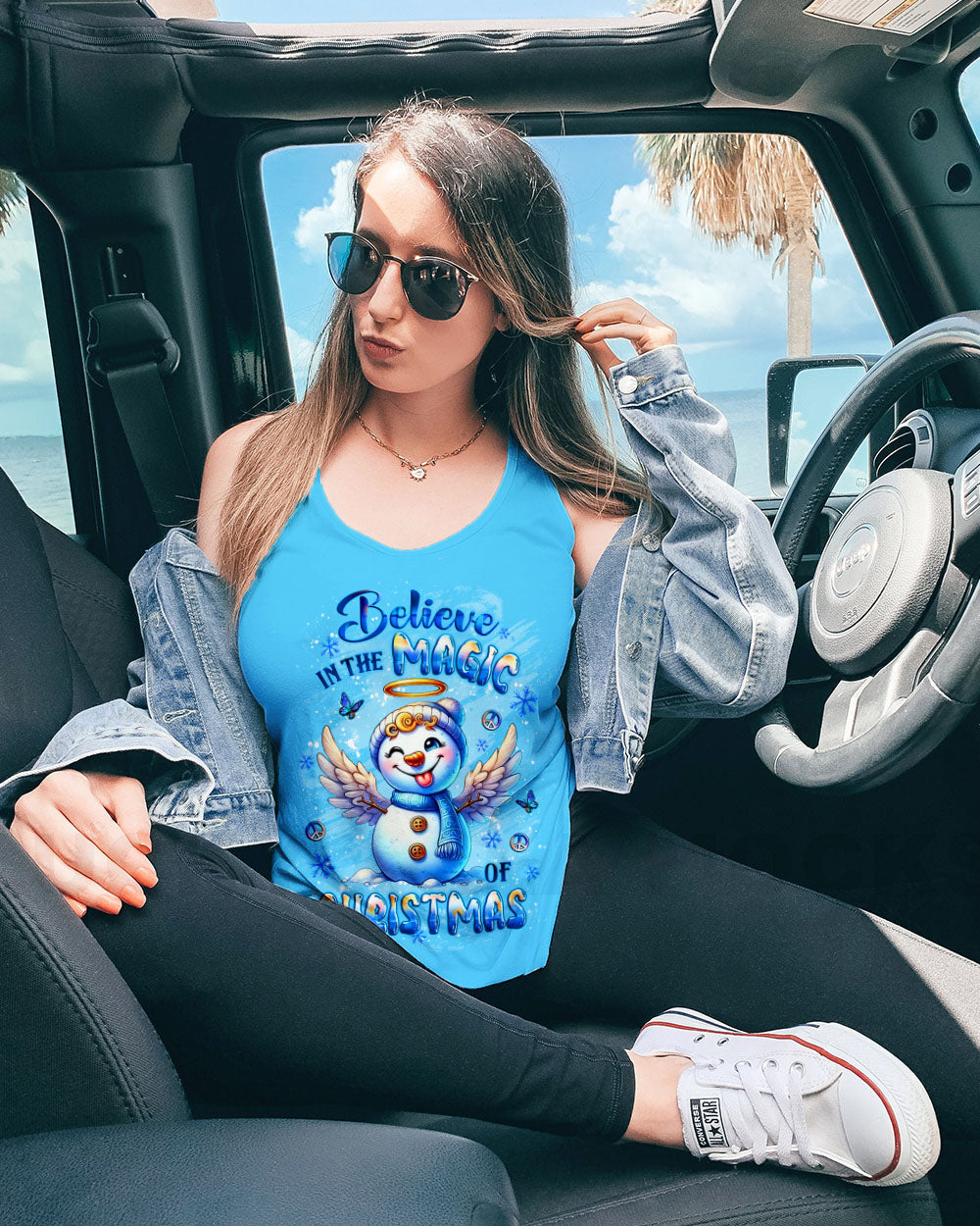 BELIEVE IN THE MAGIC OF CHRISTMAS SNOWMAN ALL OVER PRINT - YHLT2410253