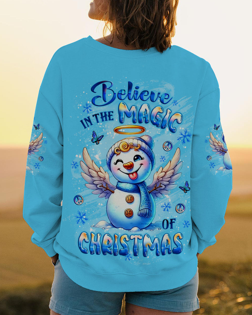 BELIEVE IN THE MAGIC OF CHRISTMAS SNOWMAN ALL OVER PRINT - YHLT2410253