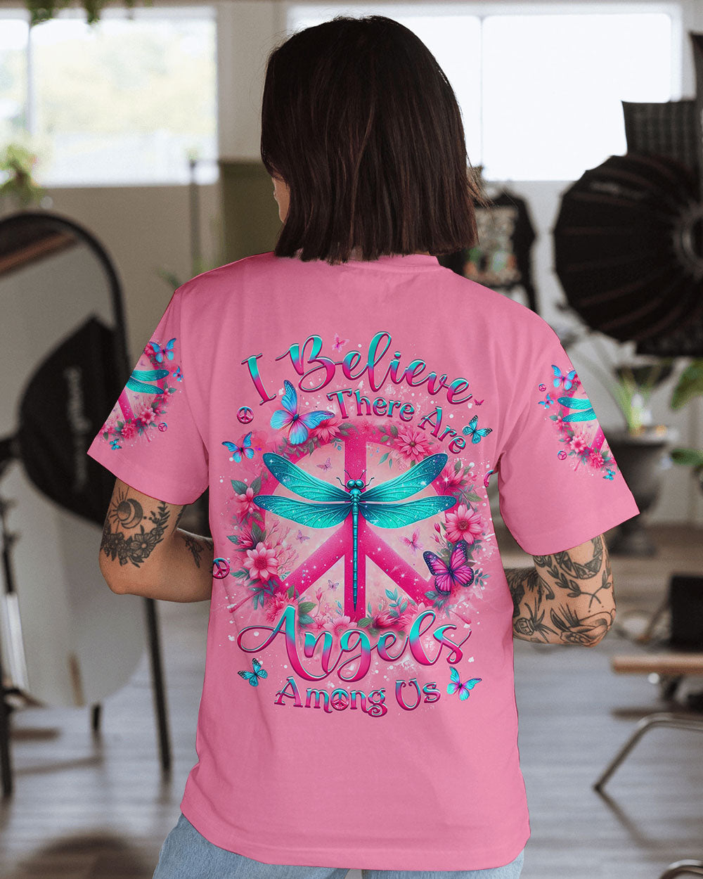 I BELIEVE THERE ARE ANGELS AMONG US DRAGONFLY ALL OVER PRINT - YHLT2503254