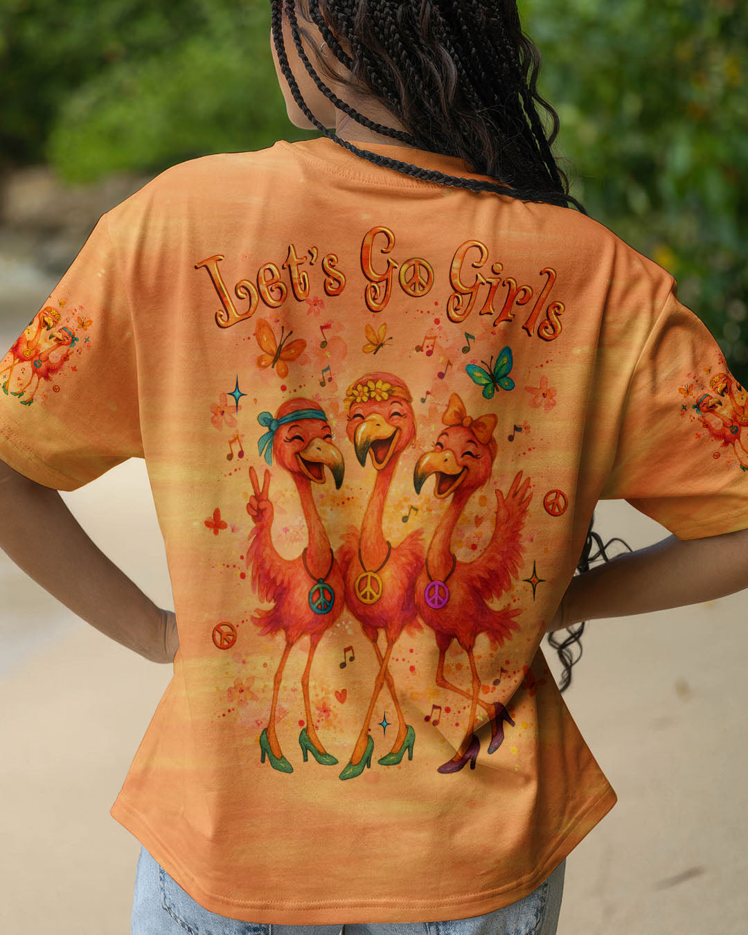 LET'S GO GIRLS FLAMINGO ALL OVER PRINT - YHLT2504252