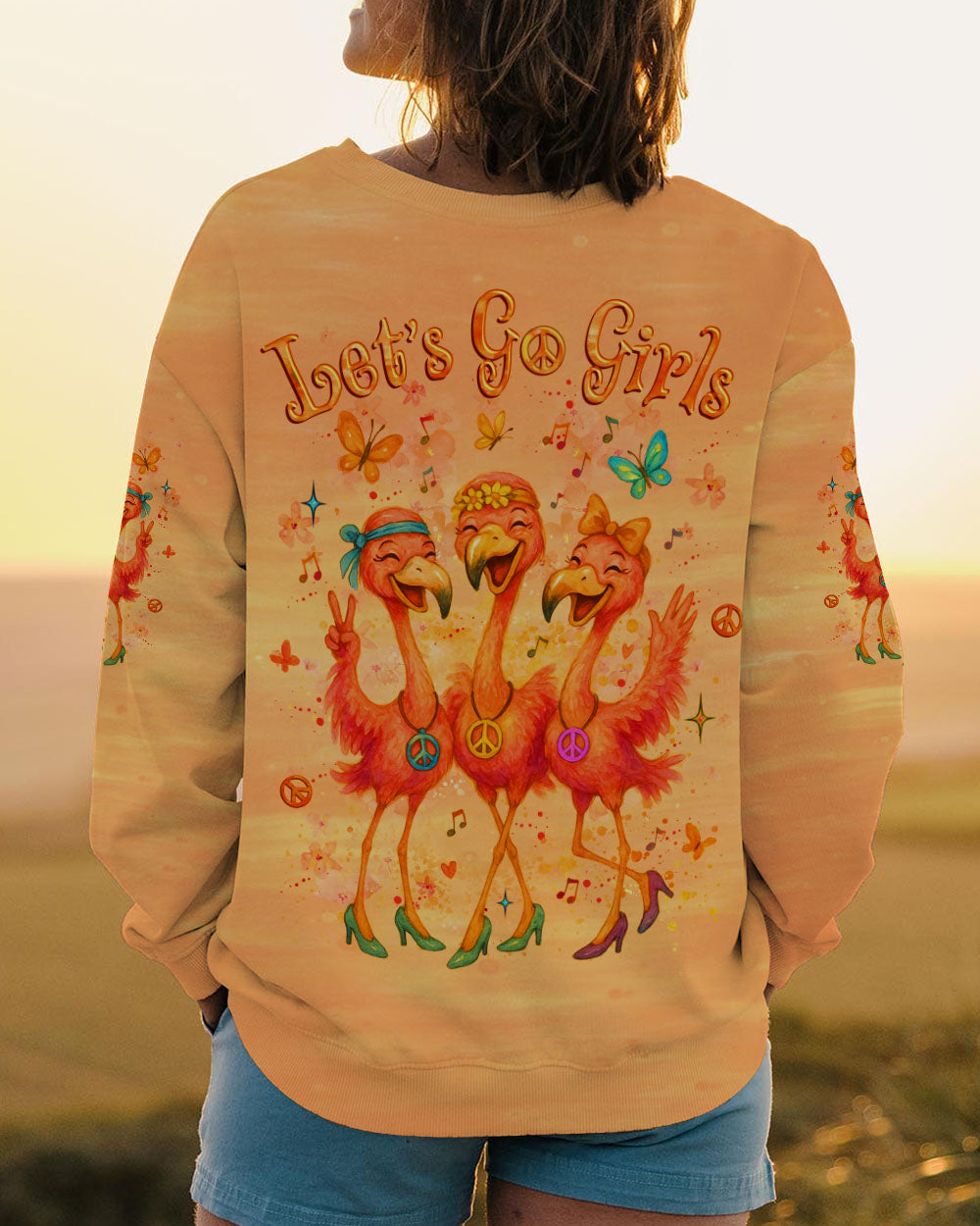 LET'S GO GIRLS FLAMINGO ALL OVER PRINT - YHLT2504252