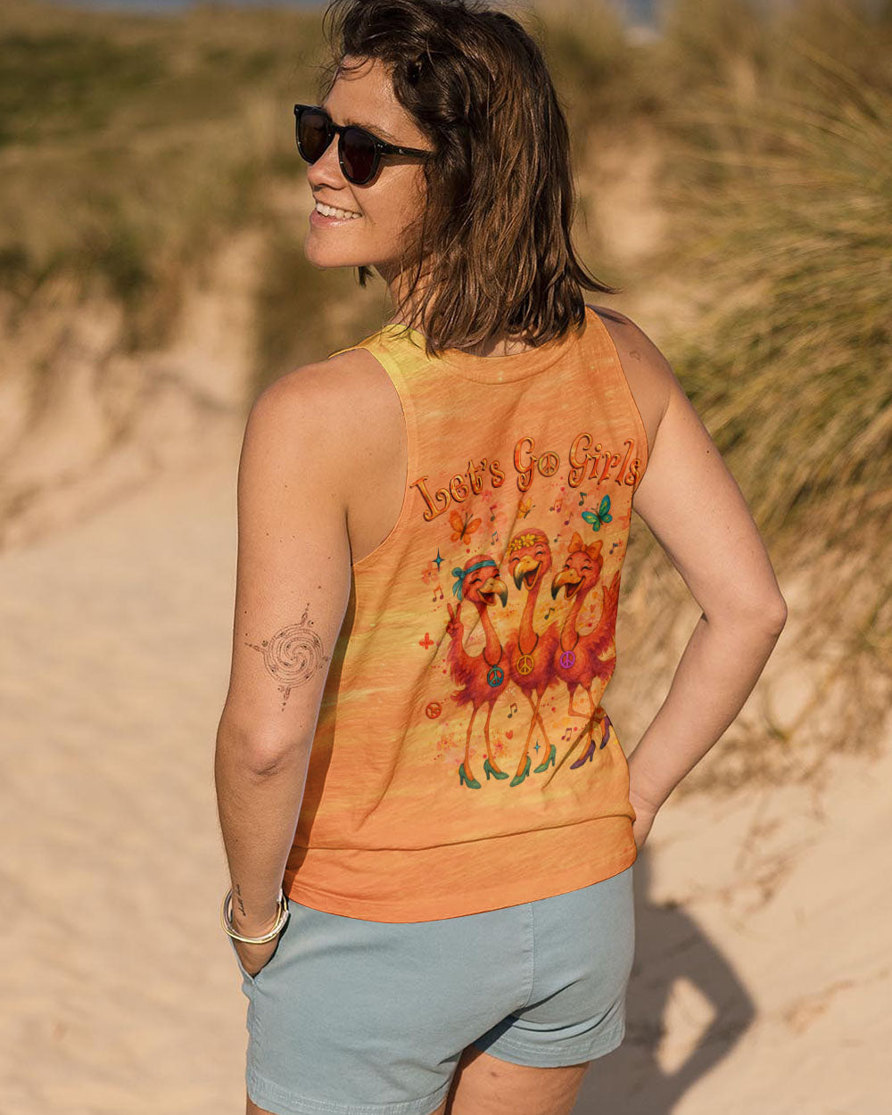 LET'S GO GIRLS FLAMINGO ALL OVER PRINT - YHLT2504252