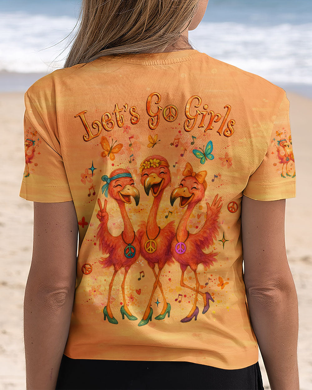 LET'S GO GIRLS FLAMINGO ALL OVER PRINT - YHLT2504252