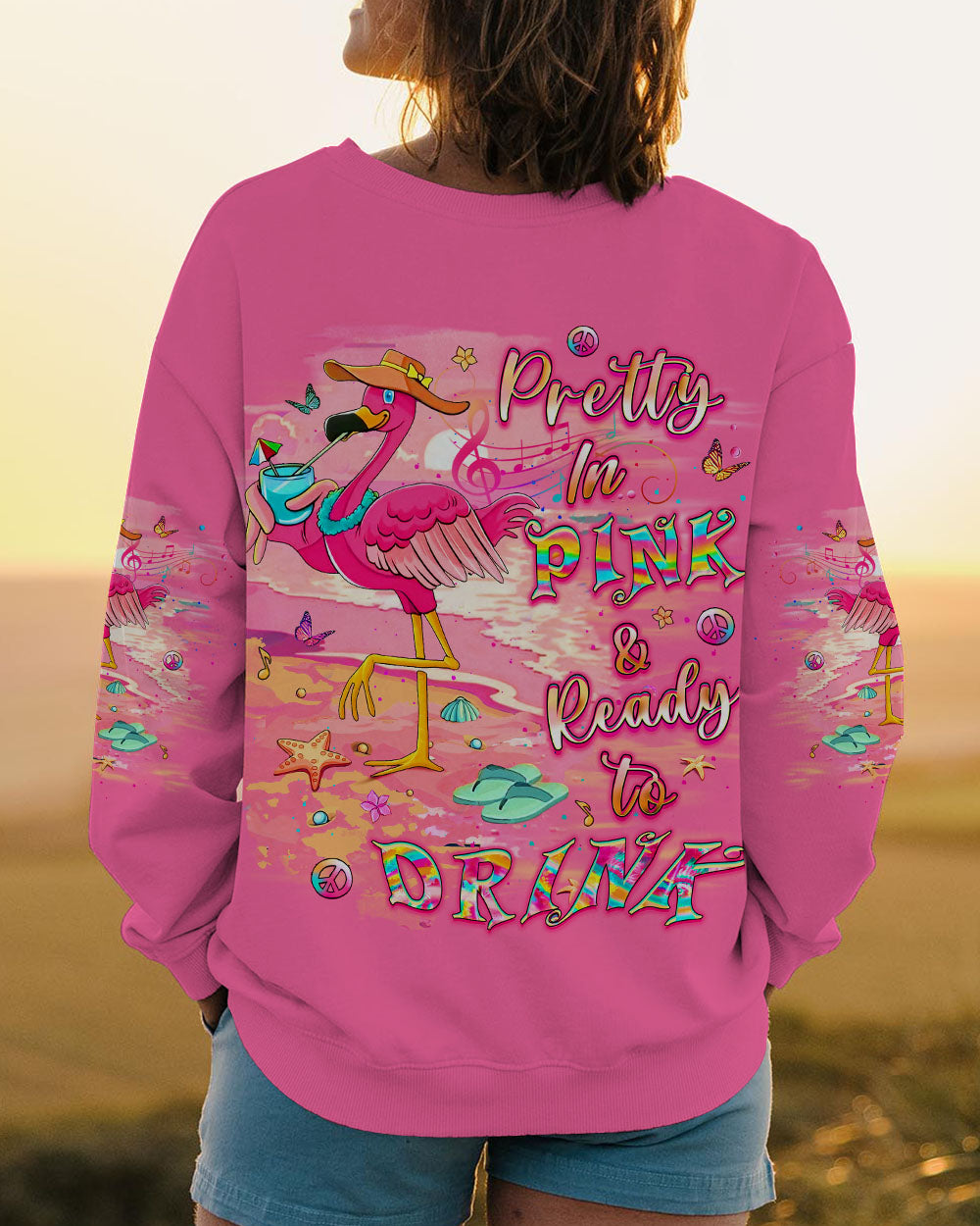 PRETTY IN PINK FLAMINGO ALL OVER PRINT - YHLT2506241