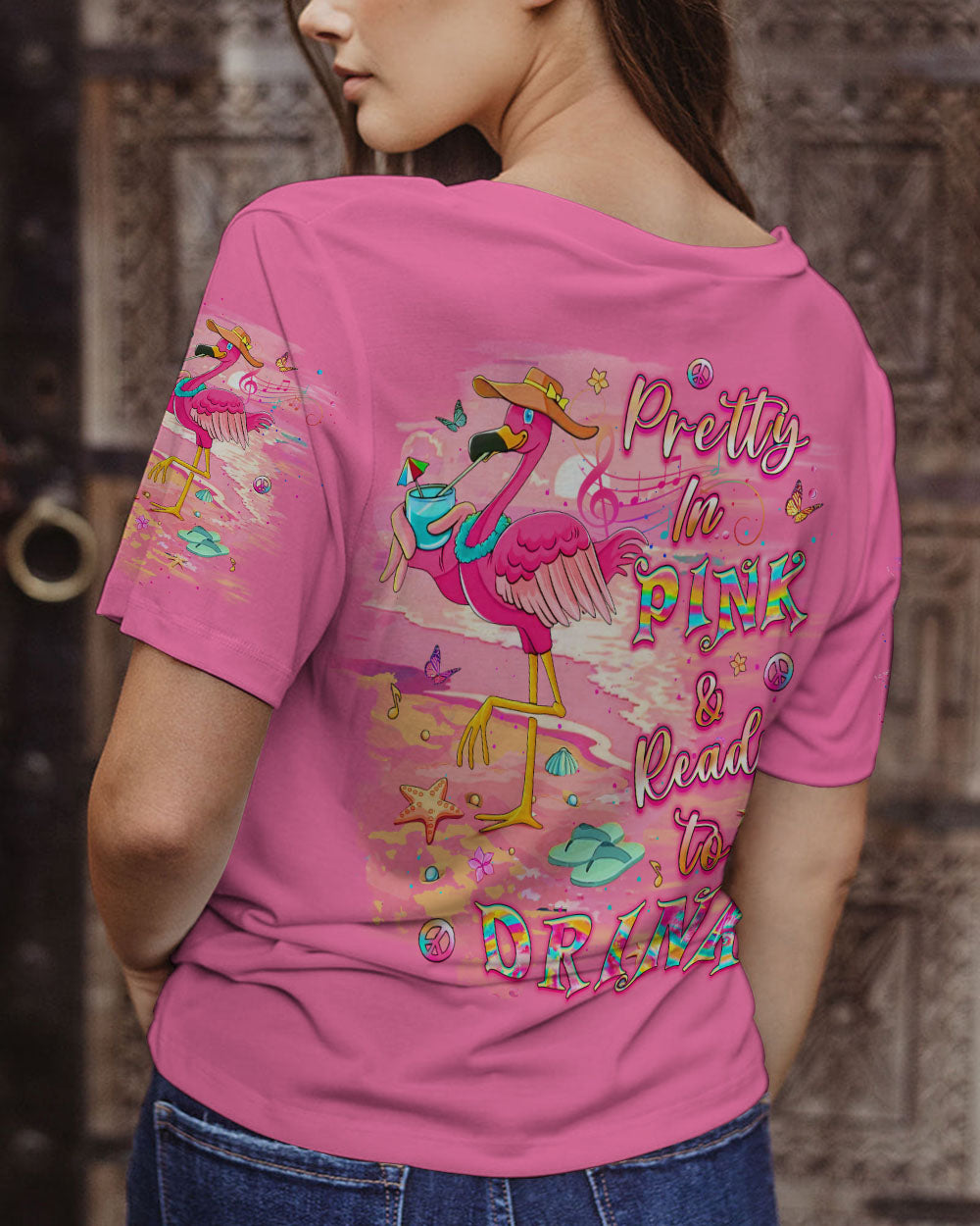 PRETTY IN PINK FLAMINGO ALL OVER PRINT - YHLT2506241