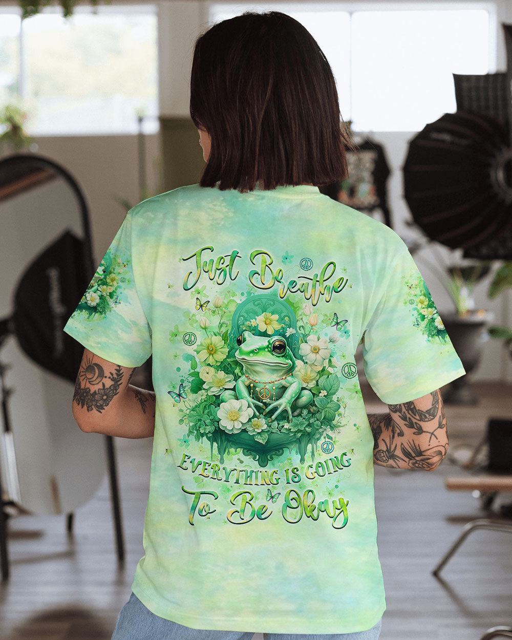 JUST BREATHE FROG ALL OVER PRINT - YHLT2507241
