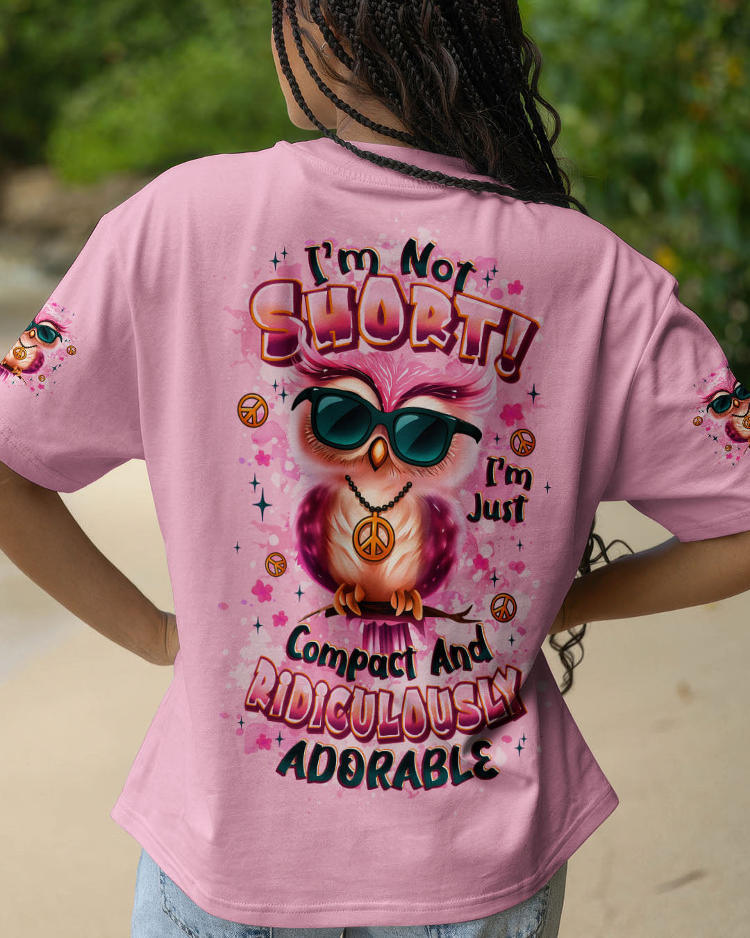 I'M NOT SHORT OWL HIPPIE ALL OVER PRINT - YHLT2508253