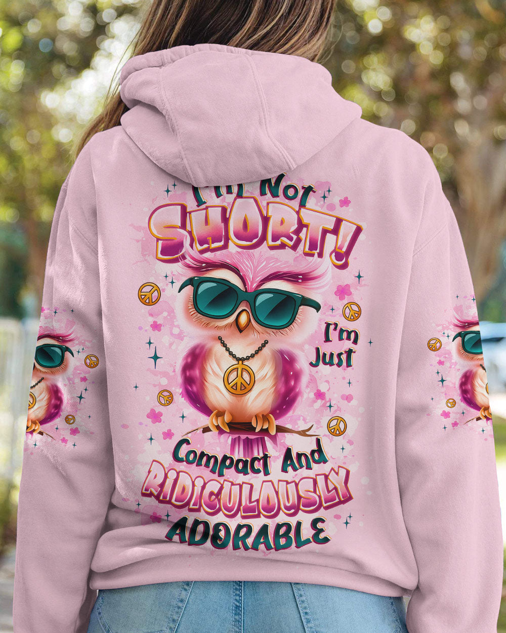 I'M NOT SHORT OWL HIPPIE ALL OVER PRINT - YHLT2508253