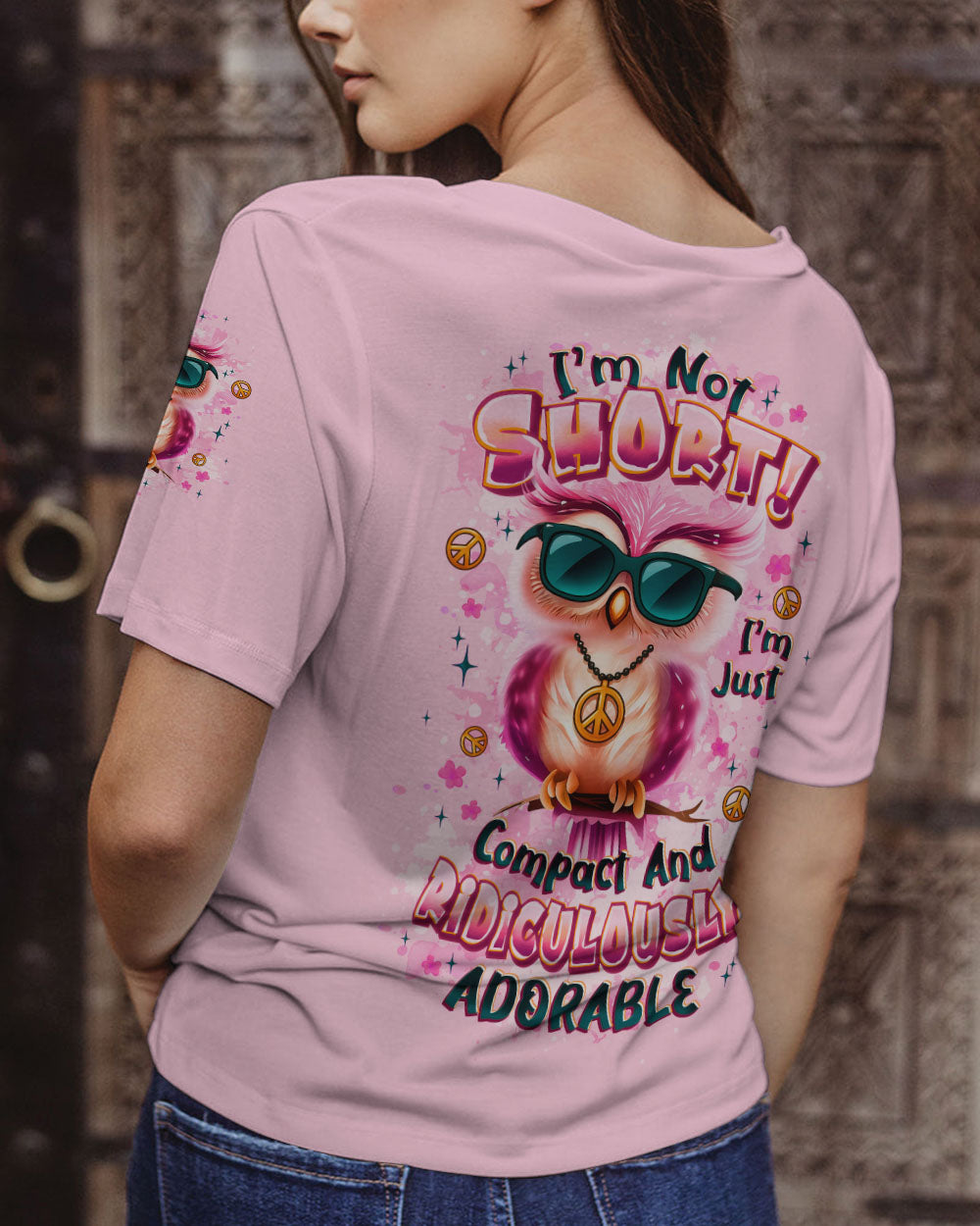 I'M NOT SHORT OWL HIPPIE ALL OVER PRINT - YHLT2508253