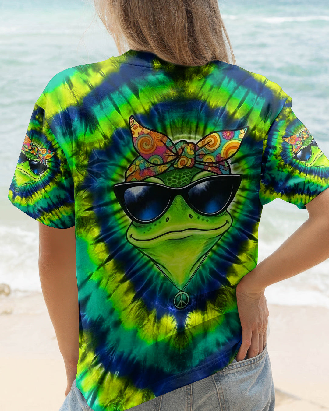 GROOVY GREEN SWIRL FROG ALL OVER PRINT - YHLT2701262