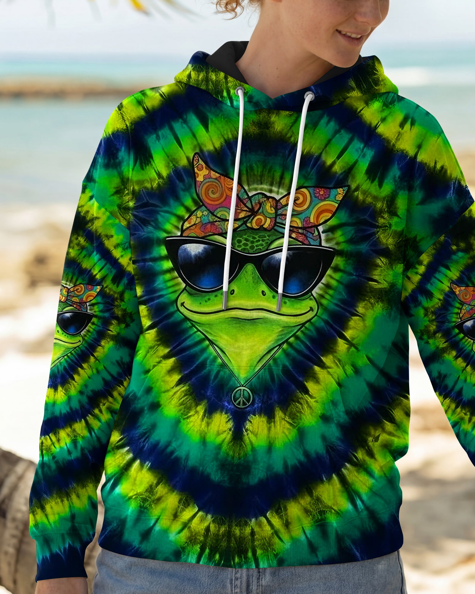 GROOVY GREEN SWIRL FROG ALL OVER PRINT - YHLT2701262