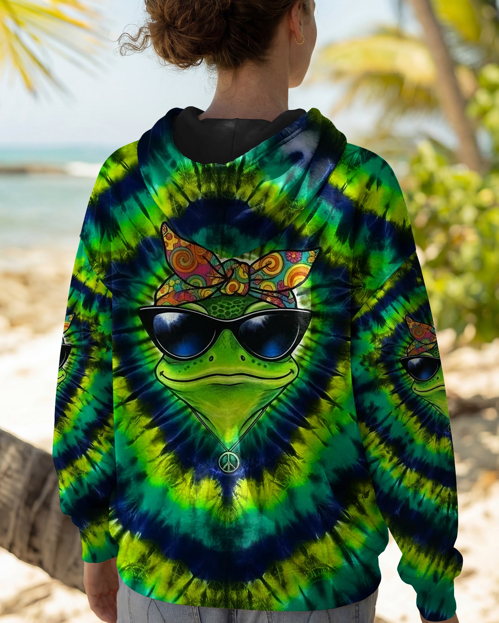 GROOVY GREEN SWIRL FROG ALL OVER PRINT - YHLT2701262