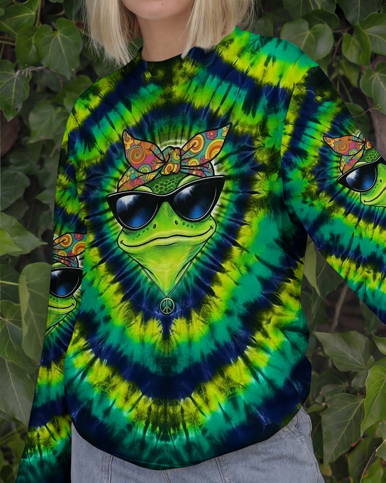 GROOVY GREEN SWIRL FROG ALL OVER PRINT - YHLT2701262