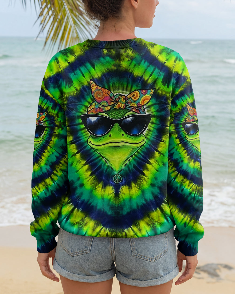 GROOVY GREEN SWIRL FROG ALL OVER PRINT - YHLT2701262