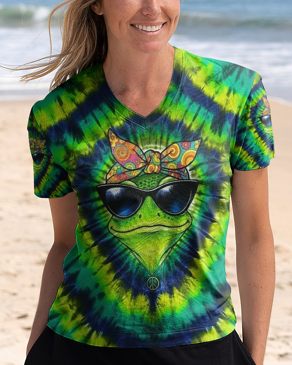 GROOVY GREEN SWIRL FROG ALL OVER PRINT - YHLT2701262