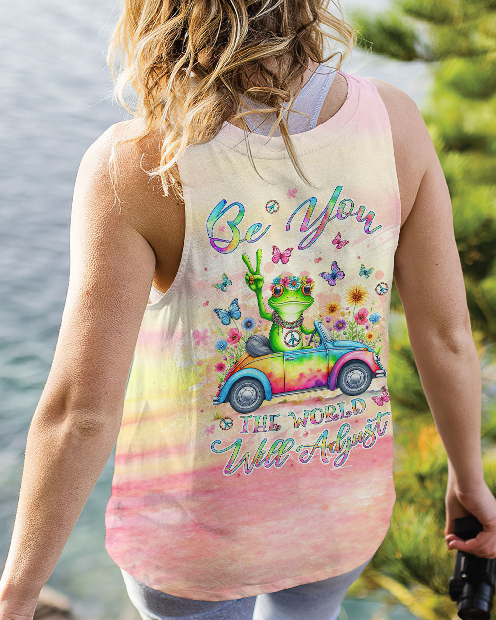 BE YOU THE WORLD WILL ADJUST FROG ALL OVER PRINT - YHLT2702242