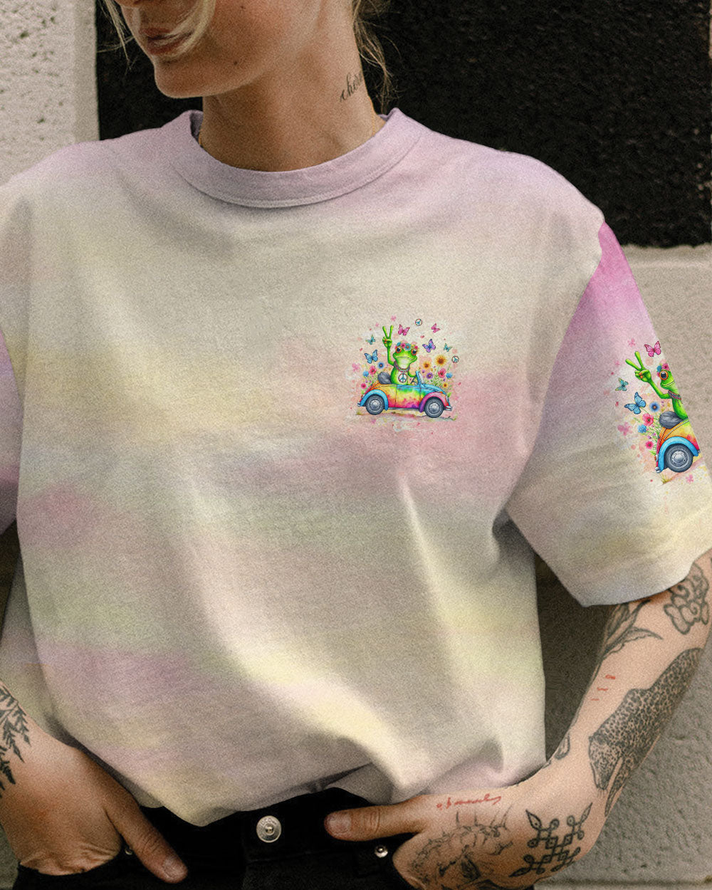 BE YOU THE WORLD WILL ADJUST FROG ALL OVER PRINT - YHLT2702242