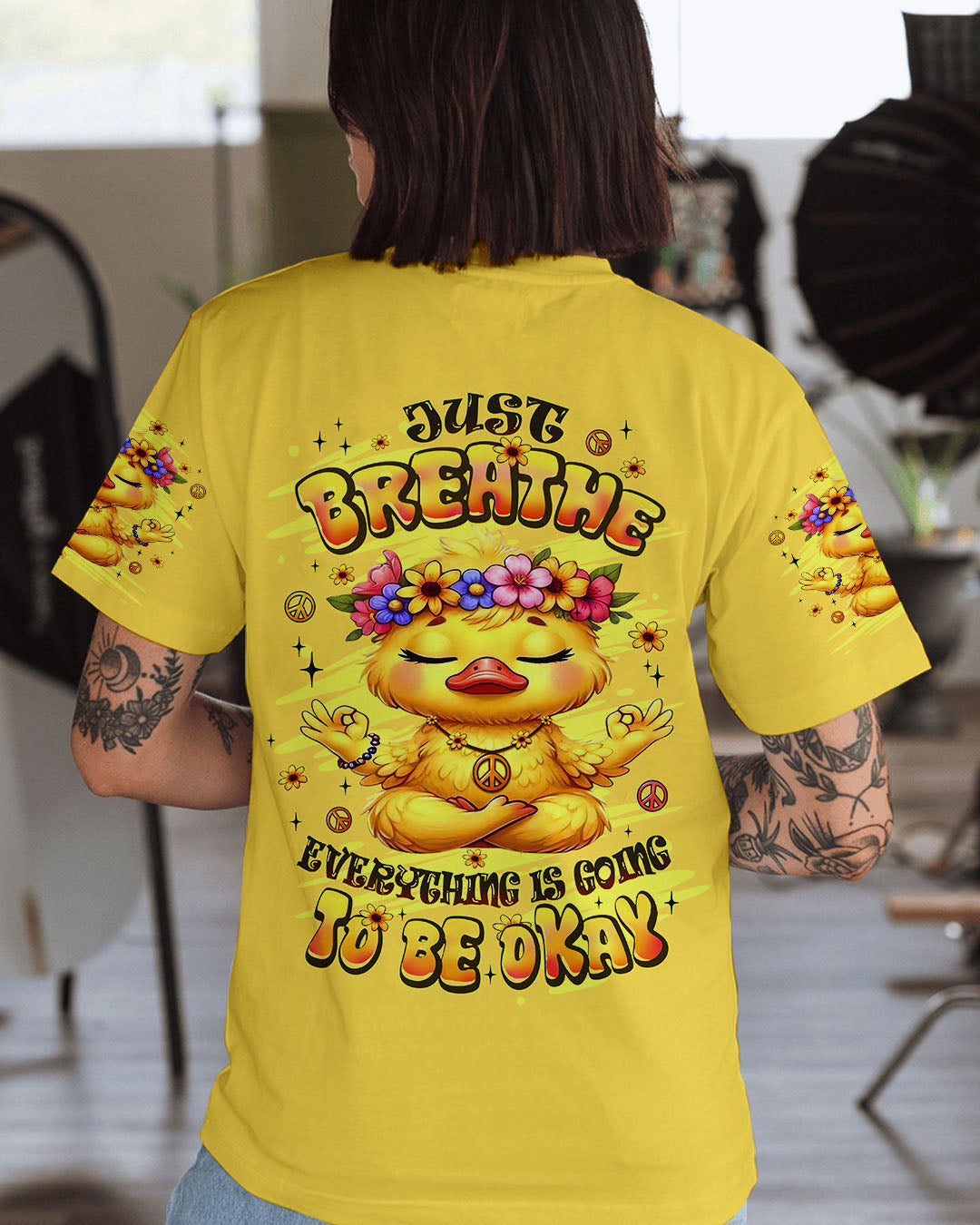 JUST BREATHE DUCK HIPPIE ALL OVER PRINT - YHLT2708251
