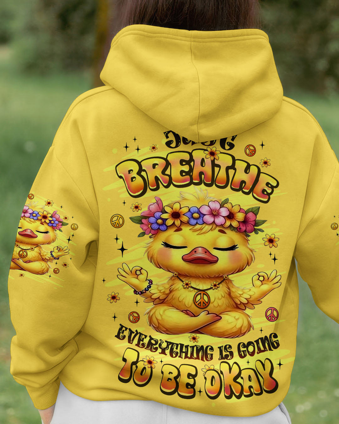 JUST BREATHE DUCK HIPPIE ALL OVER PRINT - YHLT2708251