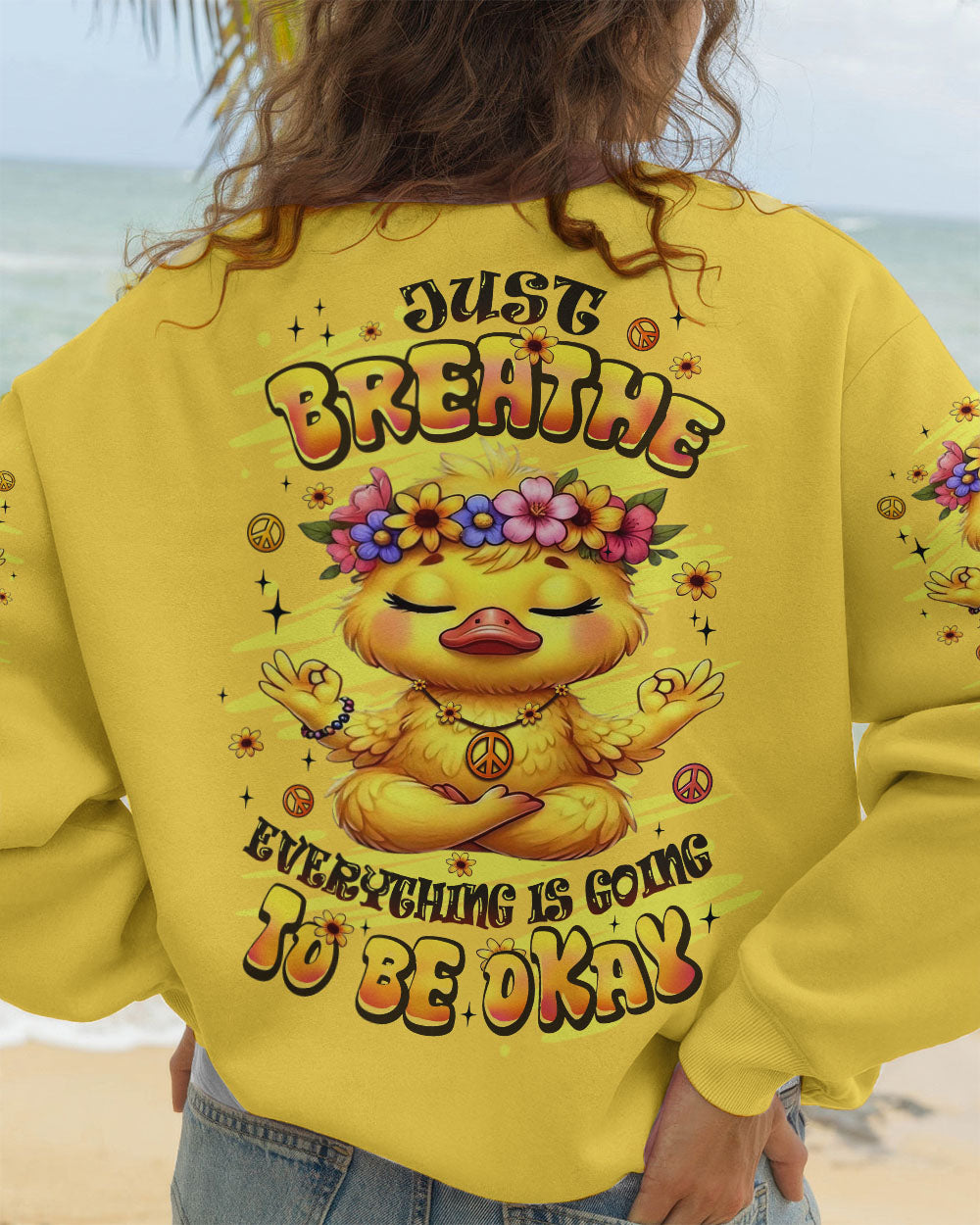 JUST BREATHE DUCK HIPPIE ALL OVER PRINT - YHLT2708251